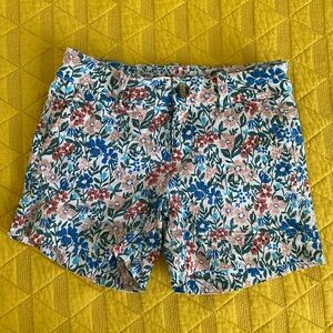 American Eagle Outfitters Blue and Pink Chino Shorts Vibrant Floral Design
